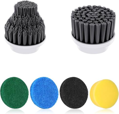 Electric Spin Scrubber Bathroom, Handheld Electric Scrubber for Cleaning with 8 Replaceable Brush Heads, 1 Net Bag, Power Spin Scrubber for Kitchen Shower Sink Grout Corner Stove in Kuwait