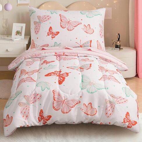 david's kids 4 Piece Toddler Bedding Set - Soft Breathable Toddler Bedding Set for Boys Girls, Includes Quilted Comforter, Flat Sheet, Fitted Sheet and Pillowcase, Dinosaur Navy in Kuwait