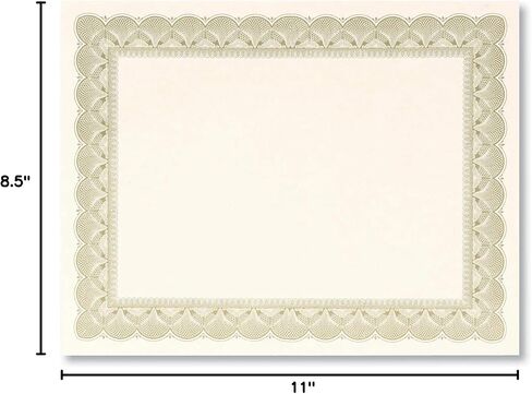 PaperDirect Gold Metallic Traditional Metal Colored Standard White Parchment Certificates, 8.5 x 11, 100 Count in Saudi Arabia
