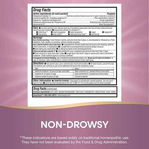 Nature's Way Umcka FastActives Cold+Flu Powder Packets, Fever††, Sore Throat, Cough, and Congestion Relief, Berry Flavored, 60 Packets in Saudi Arabia