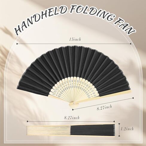 Tatuo 80 Pcs Hand Fans Bamboo Silk Folding Fans Handheld Fans Foldable Fans Makeup Fans Chinese Decorative Folding Fans Cosplay Decorations Men Women Party Festival Performance(Gold Yellow) in Kuwait