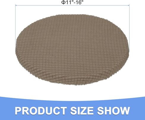 Round Bar Stool Covers - 2 Packs Anti-Slip Washable Elastic Soft Seat Slipcovers Fits for Bar Chair Stool - 11 Inch-16 Inch Dia, Lemon Yellow in Kuwait