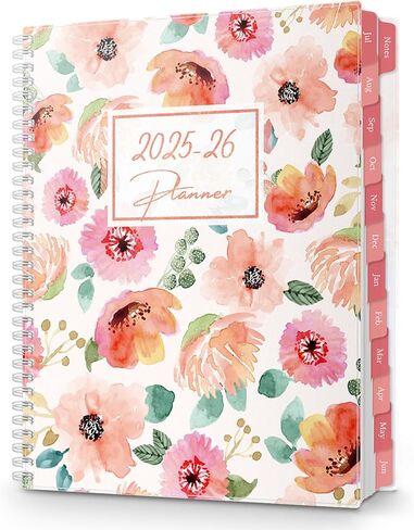 CRANBURY 2025-2026 Planner Book 8.5x11 (Floral), 12 Months, July 2025 to June 2026, Large Weekly Daily Planner, Calendar Notebook, 8x11 Agenda, Monthly Tabs, Stickers in Saudi Arabia