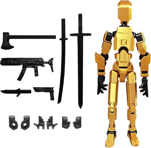 Assembly Completed T13 Action Figure, Titan 13 3D Printed Action Figure, Lucky 13 Action Figure, Assembled Dummy 13 Action Figure(Golden), Golden13 in Saudi Arabia