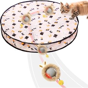 Interactive Cat Toys Ball Fast Rolling in Pouch,Motion Activate Chirping Sensory Delight Hide and Seek Mouse Catching Game Cat Ball Toy,Multi-Mode Fun for Indoor Cats