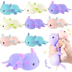 8 PCS Axolotl Squishistoys ضغط الحيوانات الحسية تململ ألعاب تخفيف الإجهاد للأطفال هدية عيد ميلاد البالغين هدية عيد الفصح
