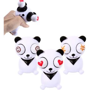 YUE MOTION Squishy Ball - 3 Pack - Eye Popping Squishy Fidget Toys - Push & Stretch Rubber Ball for Calming Relief, Hand Exercise - Cute & Funny Animal with Eye Poppers (Cute Dragon)