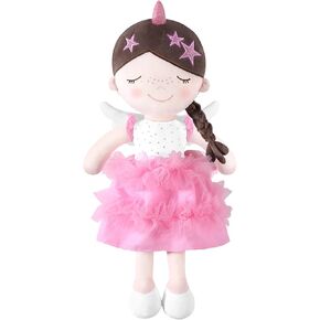 Soft Baby Doll Toys (16'') for Girls, My First Baby Rag Dolls for 1 Year Old Girl Birthday Gift Plush Doll Toys Machine Washable Baby Doll for Toddler Kids Infants - Cherry Girl in Kuwait