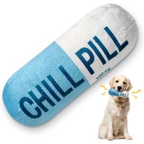 لعبة Cuweipeng Funny Dog speceaky - Pink Chill Pill Capsule على شكل تسنين صرير Pet Pet Toy Bite Kick Iddoor Interactive Training Play For Dog Cat Small Cat Pet Lover Gift Props