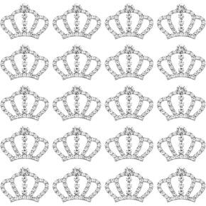 Patikil 20pcs Crown Charms ، 1.3 "× 0.98" Mini Mini Rhinestone Crystal Crown Ebellishments Bulk Diy Phone Case Case Decor
