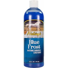 FIEBING'S Blue Frost Horse & Dog Whitening Shampoo & Depanting (16 أوقية) - نظيفة ، حالة ، حماية المعاطف البيضاء - صيغة مركزة مع عوامل مشرقة وتزيل بقع البول والعشب