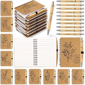 Kosiz 30 يضع الهدايا المسيحية الإسبانية السائبة Regalos Cristianos en Español Spiral Kraft Notebooks Bible Bible Bamboo Pens Deneration Notebooks for Mother's Curch Curch Supplies