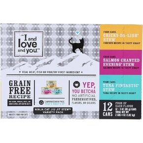 أنا & love & you ninja cat jiu jit stey flaired packs food cat food ، free free lept ، presforts free ، 12 (pack of 4)