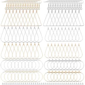 200 PCS Earring Making Kit, Earrings Beading Hoop Set DIY Earring Making Supplies Kit with Jump Rings Backs Teardrop and Round Beading Hoop Finding Earrings Hoops for Jewelry Makeings DIY Craft