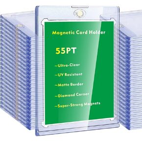 Magnetic Trading Card Holder Hard Card Case with UV Resistant for Cards || 24 Pack 55pt