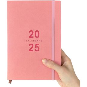 Gray Faux Leather Daily Agenda Planner 2025 - 8.5 "x5.8" ، من يناير إلى ديسمبر
