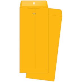 Quality Park 4 x 6-3/8 Clasp Envelopes, Clasp and Gummed Closures for Storing or Mailing, 28 lb Kraft, 100 per Box (QUA37815)