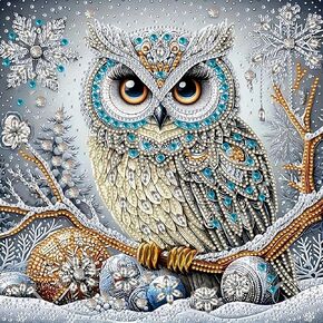 Suutang 5d Shape Shape Owl Diamond Art Painting Kits للبالغين ، وحدات الراين الكريستالية ، اللوحة الماسية ، الحرف اليدوية للأحجار الكريمة للمبتدئين DIY ، هدية ديكور مهرجان الجدار المنزلي ، 12 × 12 بوصة