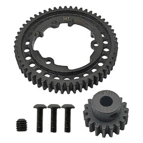 Hardened Steel 54T Spur Gear 1 Mod and 18T Motor Pinion,Fit for Traxxas 1/5 X-Maxx 1/7 XO-1 1/10 Maxx/E-Revo 2.0 VXL Replacement 6449