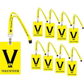 25 Set Volunteer Lanyard Card PVC Volunteer Pass Card Volunteer Badges Pass Volunteer Badges ID Breakaway Lanyard or Events Fundraising Church, Events, School Volunteer