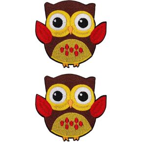 Set of 2 Cute Owl Patch – 3.15 inches, Colorful Owl Patches for Clothes – Embroidered Iron On/Sew On Patches Appliques for Children