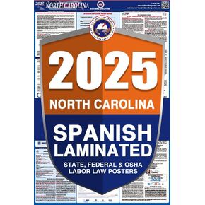 2023 North Carolina NC All in One Workplace Compliance & Labor Law Poster (Federal State & OSHA) English Plain Paper