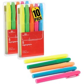1 intheoffice chisel tip heightlights ، heightlighters pocket highlistorts ألوان ، الفلورسنت ، 5/حزمة ، 2 عبوة