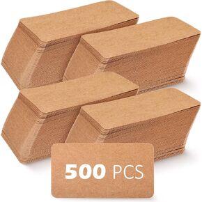 500 Pcs Blank Business Cards 3.5" x 2" Blank Index Study Flashcards Small Note Cards Double Sided Available Words Card Message Notes Paper Tags DIY School Gift, Brown