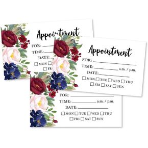 Hadley Designs 50 Floral Rustic Chalkboard Mentremitment Cards ، Next apt. مع طبيب ، طب الأسنان ، الصالون ، العناية بالكلاب ، أعمال التنظيف ، مذكرة خدمة استدعاء فارغة مخصصة مخصصة