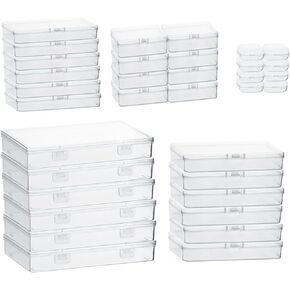 yimy 40 pcs أحجام مختلطة أحجام تخزين مستطيلة ، حاويات بلاستيكية صغيرة مع أغطية ، صندوق تخزين منظم البلاستيك الفارغ الفارغ للأدوات الصغيرة للمجوهرات وغيرها من المشاريع الحرفية