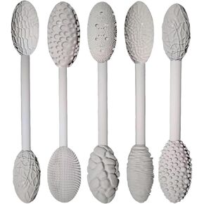 SJWOW 5PCS Clay Texture Tools Clay Carving Texture Set Oval Pattern Rollers Kit for Ceramics, Modeling Rolling Rod for Beginners Prof Clay Lover