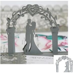 Wedding Frame Metal Die Cuts Dies Stencil, Wedding Door Cutting Dies Cut Stencils DIY Scrapbooking Cards Photo Album Craft Decorative Embossing Paper Dies for Album Card Scrapbooking Making