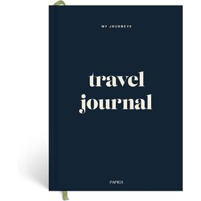 PAPIER A5 Hardback Travel Journal - Navy | مخطط خط سير الرحلة في رحلة العطلات وخلاص الذاكرة | خطة ميزانية العطلات ، قوائم المهام والمنظم قائمة التعبئة | يوميات السفر