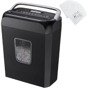 Bonsai C237-B 6-Sheet Cross-Cut Shredder and 24-Pack Lubricant Sheets