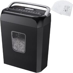 Bonsaii C237-B 6-Sheet Cross-Cut Shredder and 12-Pack Lubricant Sheets