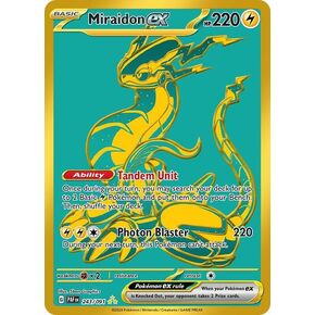 Pokemon - Miraidon EX - 243/091 - SV: Paldean Fates - Secret Rare - Gold - بطاقة واحدة