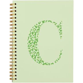 Leopard interive Letter Journal K Notebook Journal ، Monogrammed Monogram Gifts for Women ، Journal Monogram Notebook Journal ، Personalized Notebook ، Preppy Boho Beige Spiral Notebook 5.5x8.3