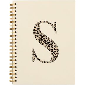 Leopard interive Letter Journal K Notebook Journal ، Monogrammed Monogram Gifts for Women ، Journal Monogram Notebook Journal ، Personalized Notebook ، Preppy Boho Beige Spiral Notebook 5.5x8.3 in Kuwait