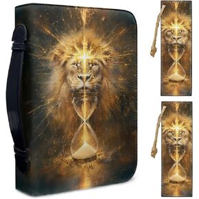 لتصميمات U Dentical Lion Cross Bible Bag 11 × 8x2.1 بوصة سعة كبيرة الغلاف للكتاب المقدس للرجال بو الجلود خفيفة الوزن للأناجيل ذات الحجم الكبير Travel Daily Envotion