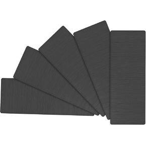 5-Pack Metal Business Card Blanks, 100x60x0.4mm 201 Stainless Steel Brushed Blank Steel Card Laser Engraving Steel Plate for DIY Laser Printing/Nameplate [Black Gray]