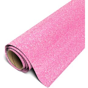 SISER GLITTER HTV 11.8 "× 5 قدم لفة - الحديد على فينيل نقل الحرارة (نيون الوردي)