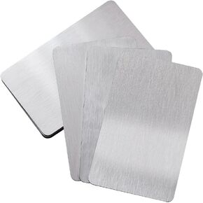 NBEADS 10Pcs Metal Business Cards, 1mm Ultra-Thick Stainless Steel Blanks Name Cards Engraving Blanks Cards for Office Name Cards DIY Gift Cards VIP Cards, 3.4x2.1Inch