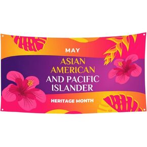 Asian American و Pacific Islander Month Month Banner Banner 35x70 Inch background Banner Banner Flags Help for Wedding Party Yard