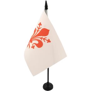 Florence Table Flag 5'' x 8'' - Firenze in Tuscany Desk Flag 21 x 14 cm - Black plastic stick and base - AZ FLAG