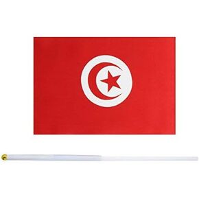 50 حزمة يدوي ميني ميني علم صغير تونس علم العلم التونسي العلم العلم جولة العليا الوطنية للبلد الوطني ، مستلزمات زخارف الحفلات للمسيرات ، كأس العالم ، الأحداث الرياضية ، المهرجان الدولي