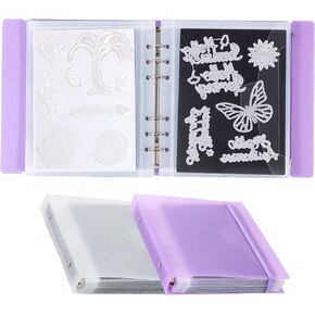 unimeix 24 pcs صفائح مغناطيسية لتخزين القالب مع أغطية الموثق الأرجواني والأزرق ، وختم 2 في 1 وختم تخزين التخزين لتخزين لوازم صنع البطاقات (سمك 0.8 مم)