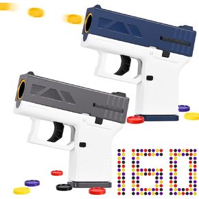 2 حزمة لعبة مدافع ل Nerf Dart Guns - Mini Pistol Toy Toy Blaster Discister مع 160 رصاصة قرص بلاستيكية للصبي الأعمار 6 7 8 9 سنوات في الهواء الطلق للبالغين عطلات طفل البالغين