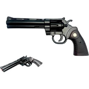 Colt Python Foam Replica Revolver - 11.5 "PU Foam Cosplay Prop - Shicony Snake Gun من الأفلام والألعاب ومجموعات الهالوين الأنيمي (Silver)