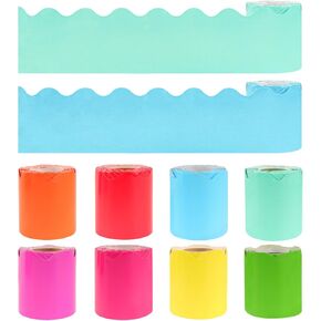 8 Rolls Bulletin Board Borders ، 262.4ft Rolded Borders Trim Trim Colorful Bulletin Decorations for Classroom ، School ، Offic