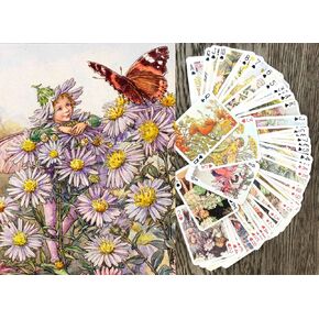 أوراق لعب Flower Flower Fairy (بطاقات بوكر 55 كلها مختلفة) أطفال عتيقة كتاب توضيحي حكايات خيالية